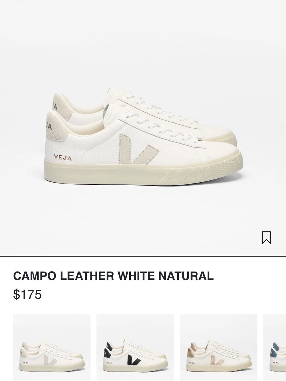 Veja White Leather Women's Low-Top Sneakers with Light Gray Accents - Picture 6 of 6